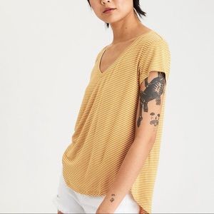 AE Striped V-Neck Favorite T-Shirt